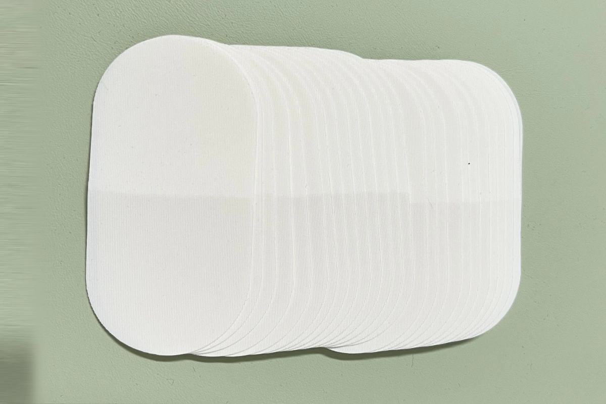 Overlapping white oval mouth tape patches in different sizes